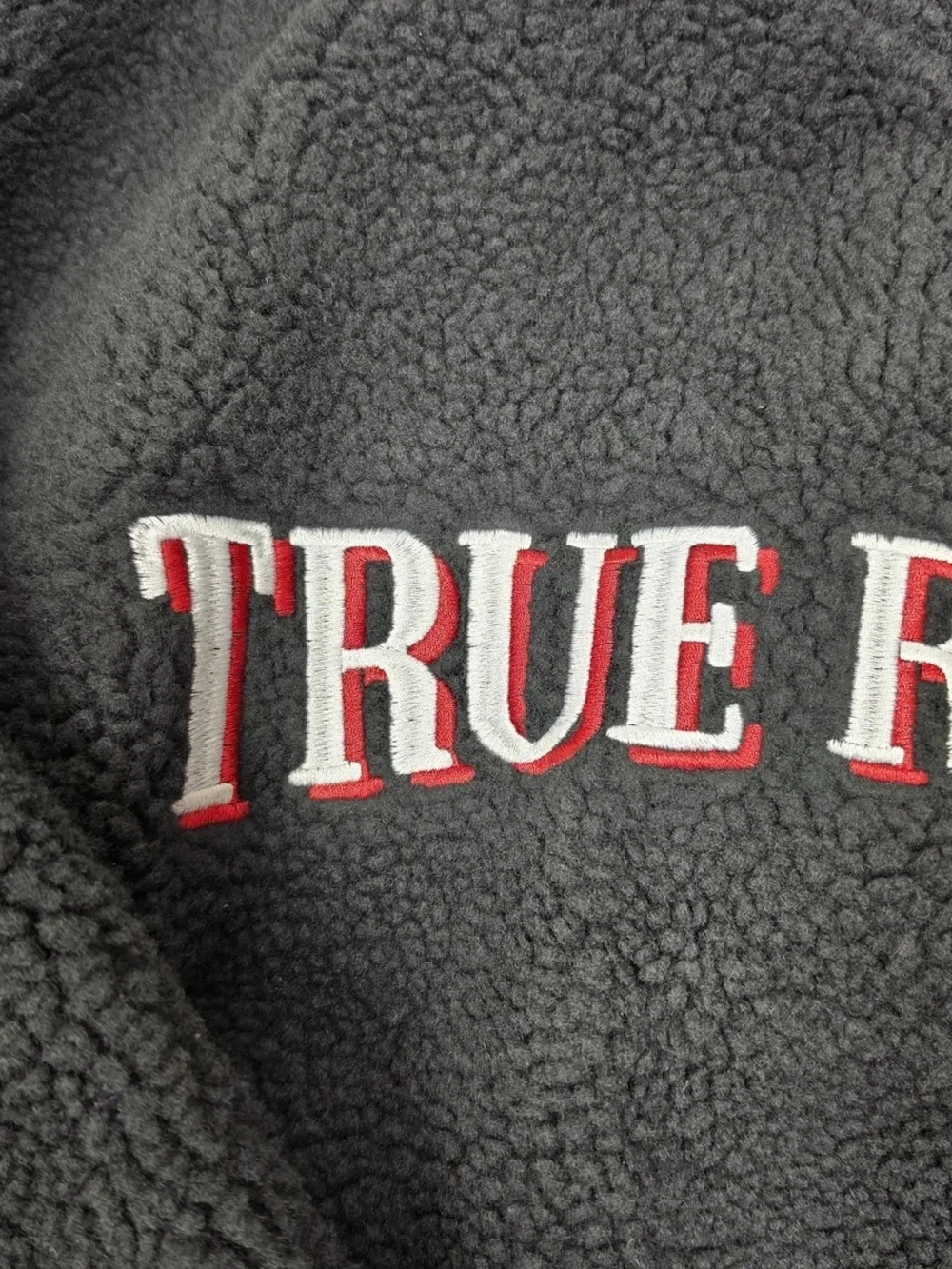 New True Religion Black Sherpa Zip-Up Jacket